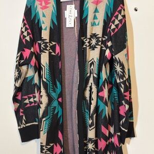 New Women’s Plus Aztec Cardigan